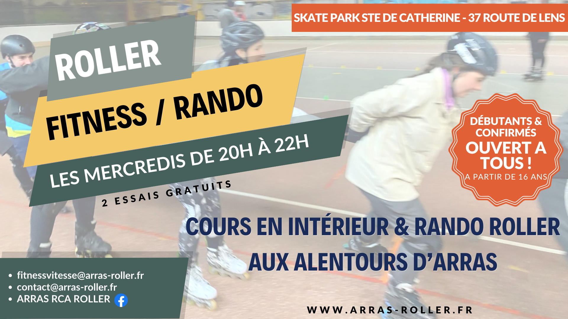 Roller fitness & rando le mercredi de 20h à 22h à Arras